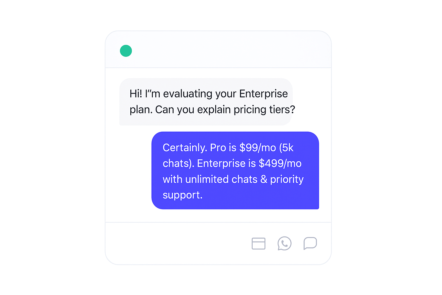 Chatbot screenshot
